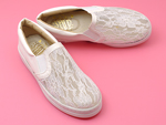 A168精緻蕾絲超軟乳膠休閒鞋.白色款